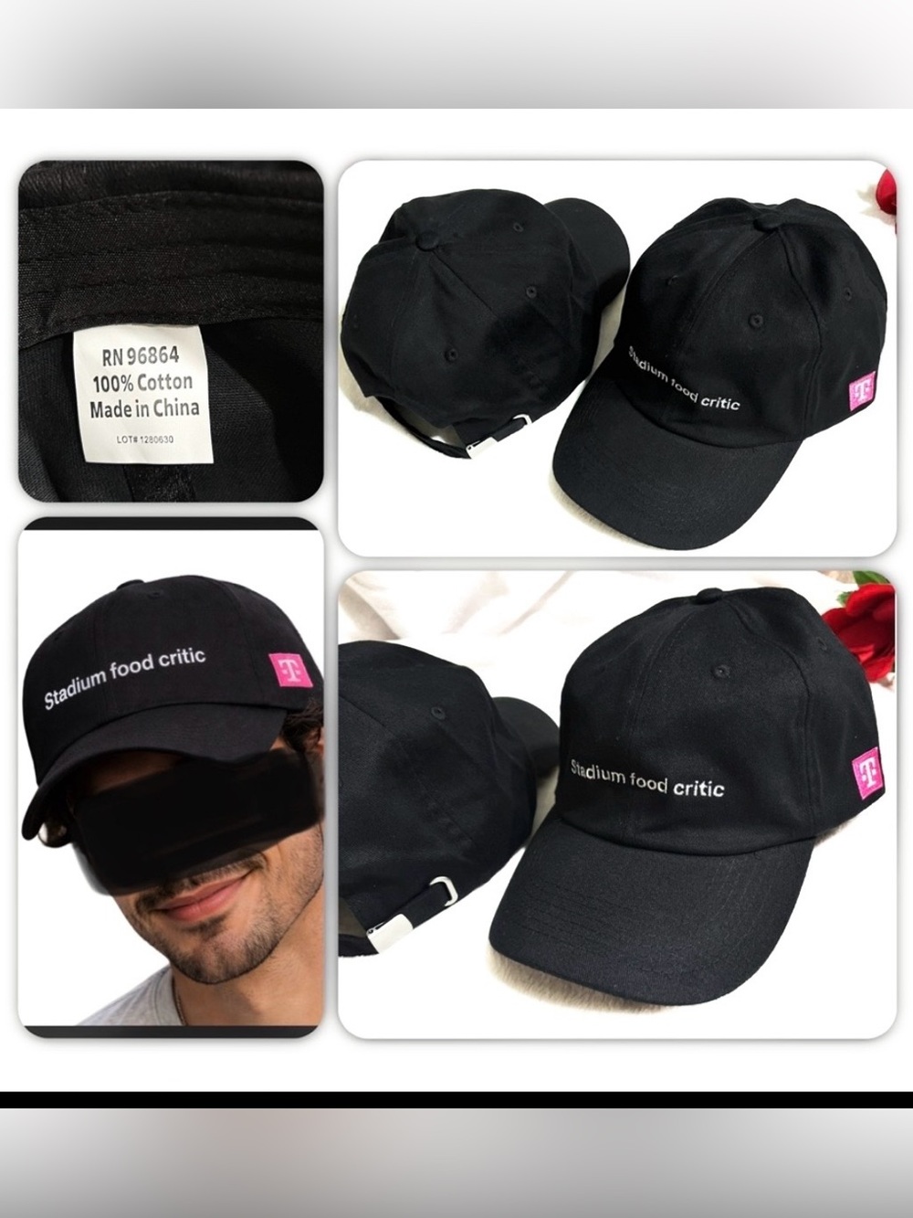 NEW Collectible Stadium Food Critic Black Baseball Cap / Hat - 100% Cotton (1pc)
